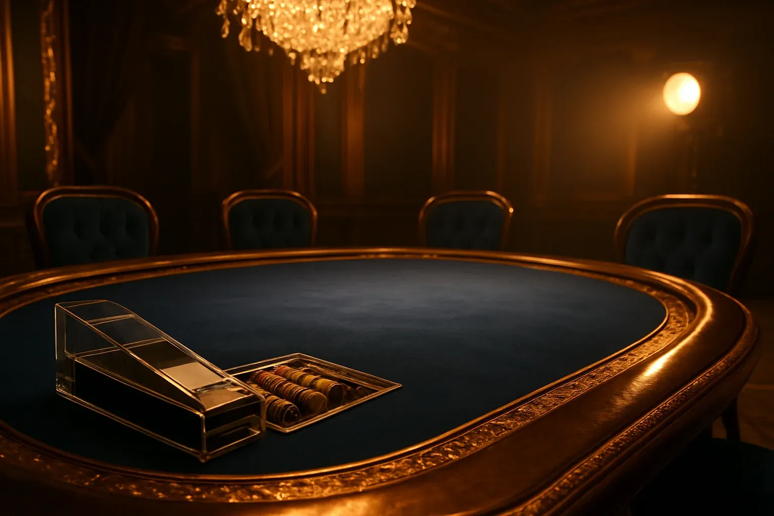 Hyperrealistic wide shot of premium live baccarat studio in the Philippines